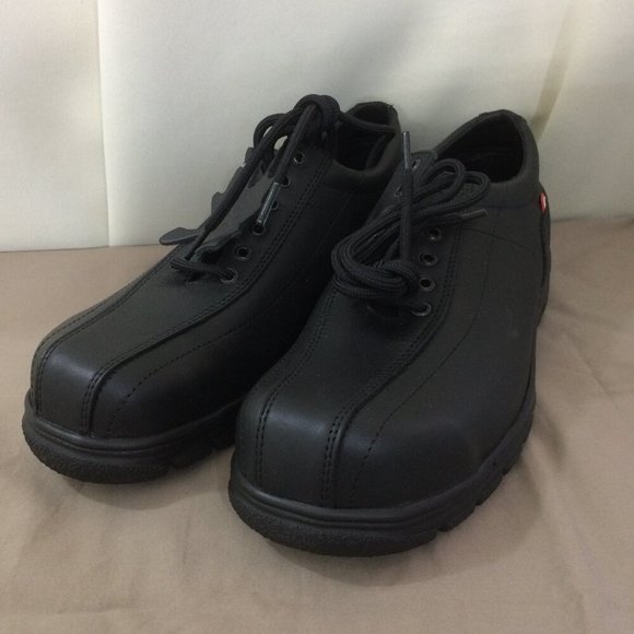 NEW Mellow Walk Mens Shoes Work Composite Toe Leather Black Lace Up Size 7 - Picture 1 of 8